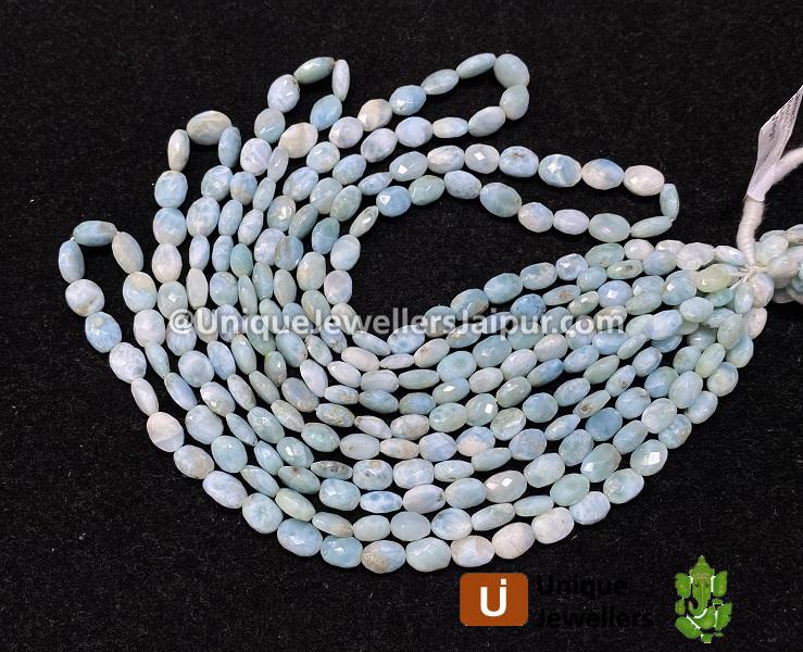 Larimar Faceted Oval Beads