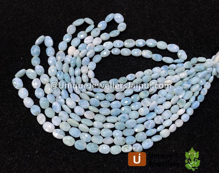 Larimar Faceted Oval Beads