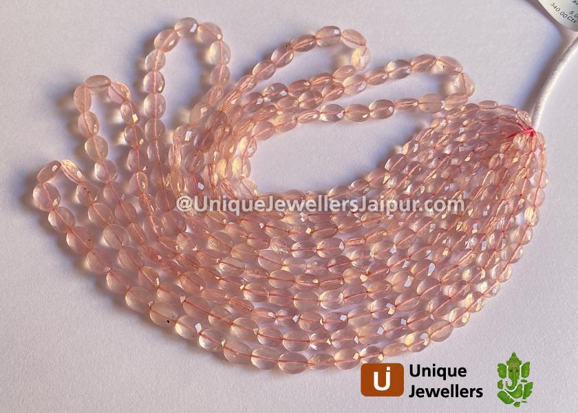 Rose Quartz Faceted Oval Beads