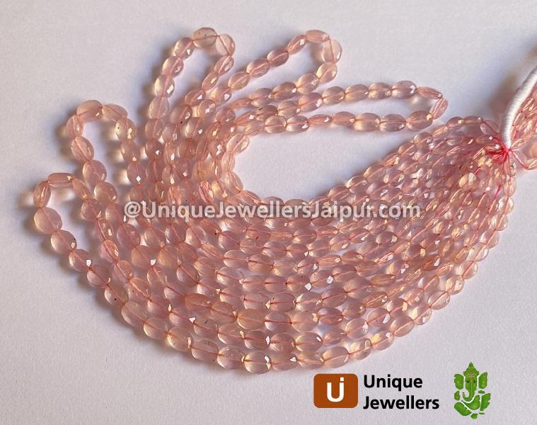 Rose Quartz Faceted Oval Beads