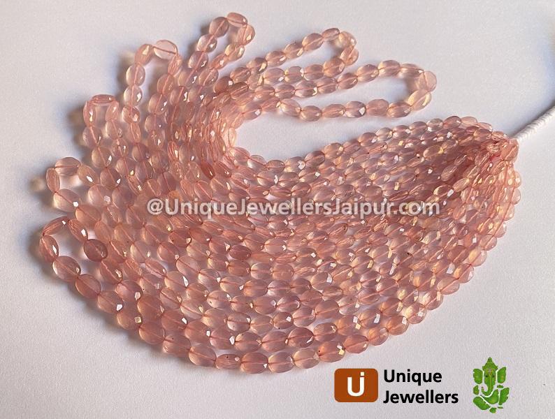 Rose Quartz Faceted Oval Beads