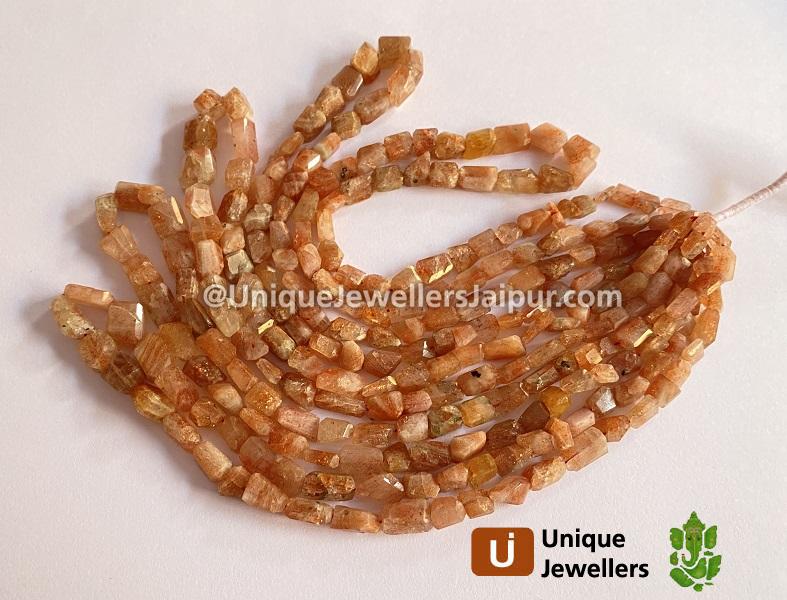 Sunstone Faceted Nuggets Beads