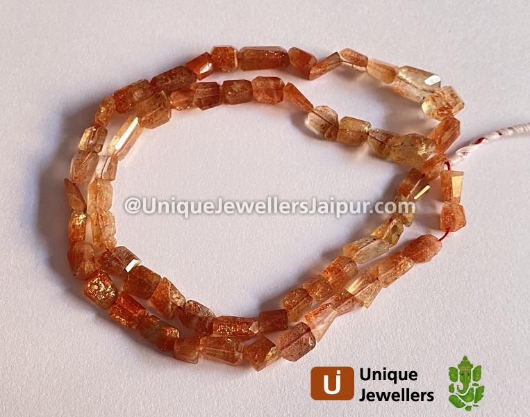 Sunstone Faceted Nuggets Beads
