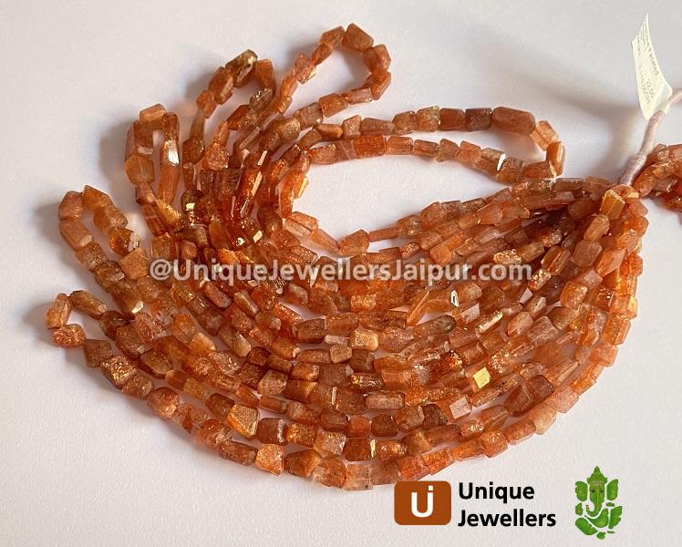 Sunstone Faceted Nuggets Beads