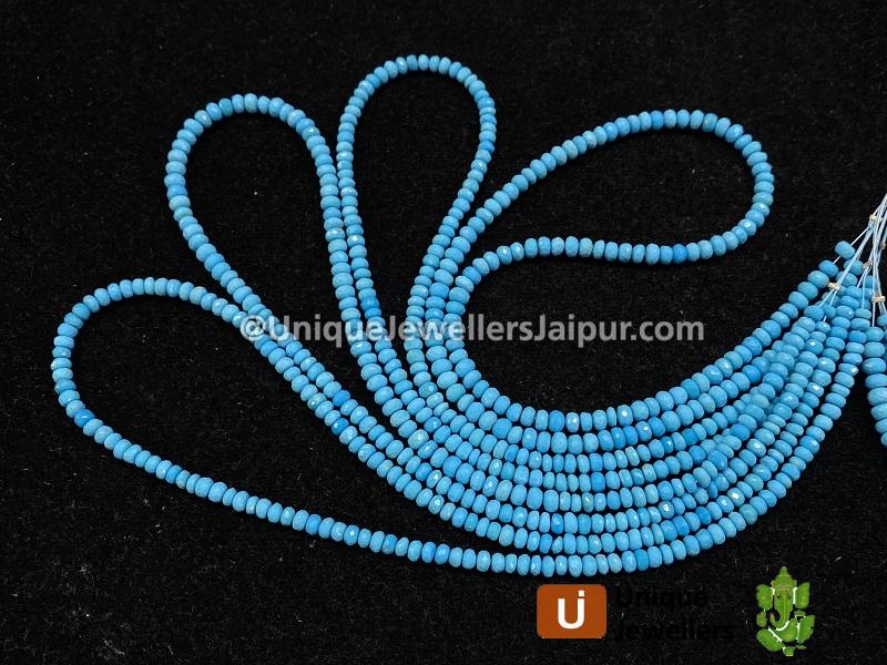 Natural Arizona Turquoise Faceted Roundelle Beads