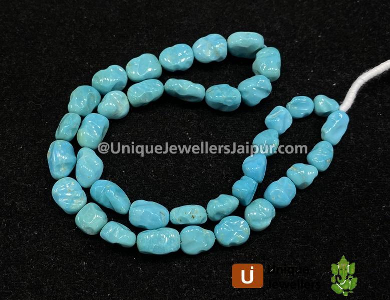 Natural Arizona Turquoise Smooth Irregular Nuggets Beads