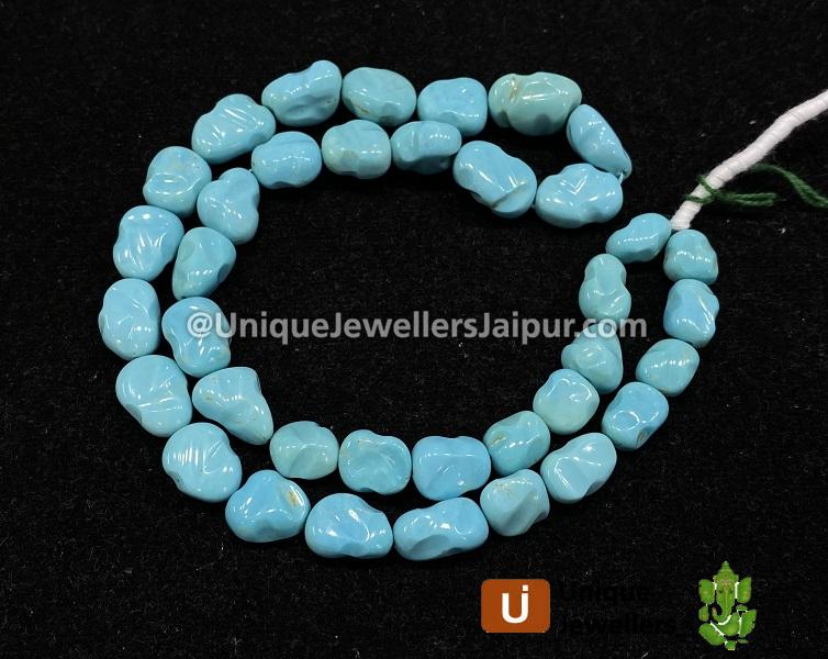 Natural Arizona Turquoise Smooth Irregular Nuggets Beads