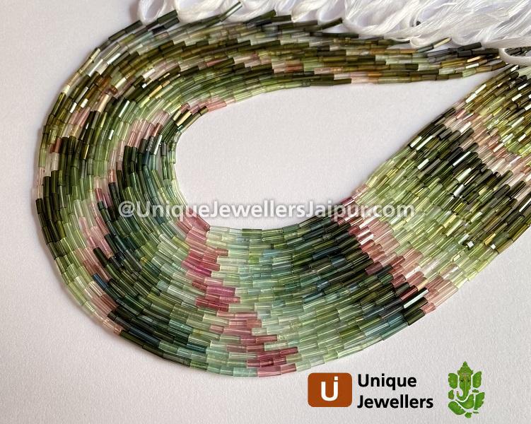 Tourmaline Step Cut Pipe Beads