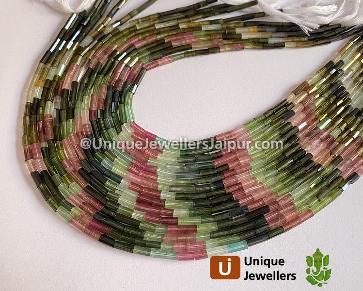 Tourmaline Far Step Cut Pipe Beads