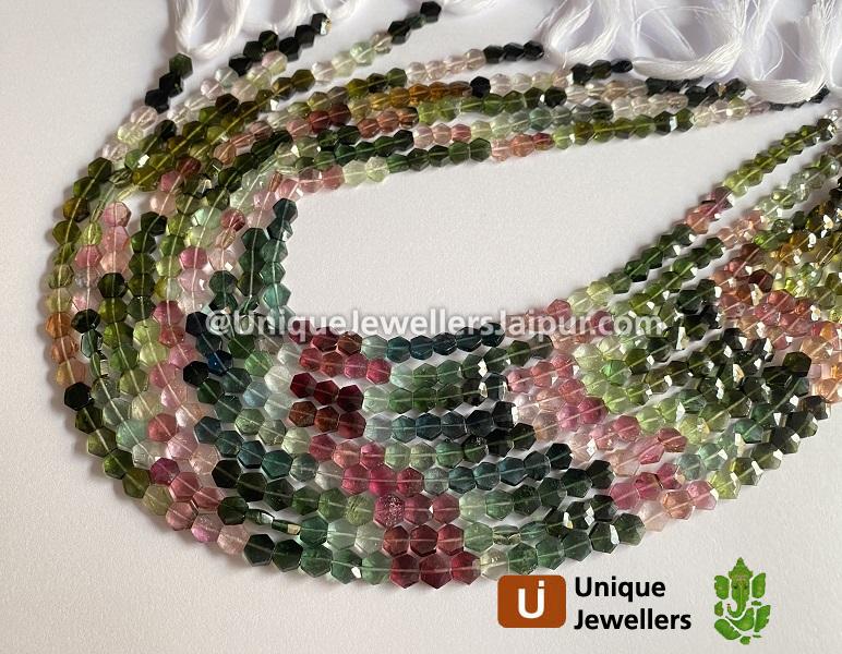 Tourmaline Faceted Hexagon Beads