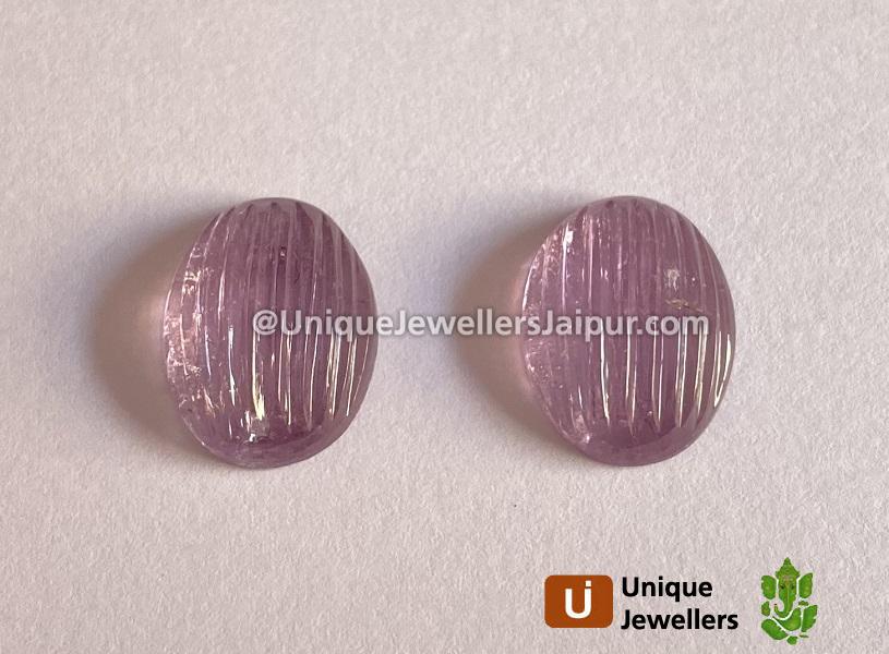 Lavender Tourmaline Carved Oval