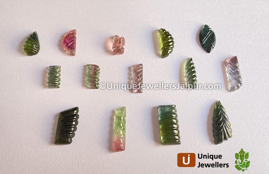 Tourmaline Carved Mix Fancy Shapes