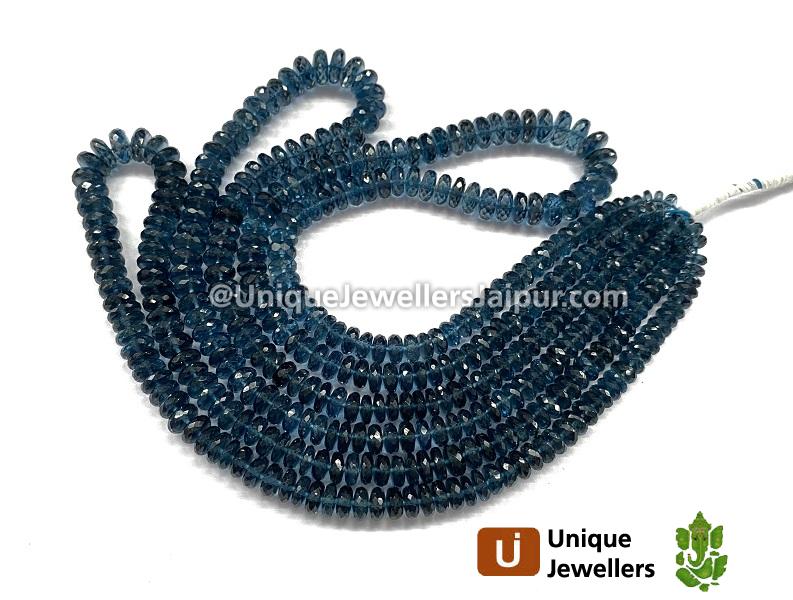 London Blue Topaz Faceted German Cut Beads