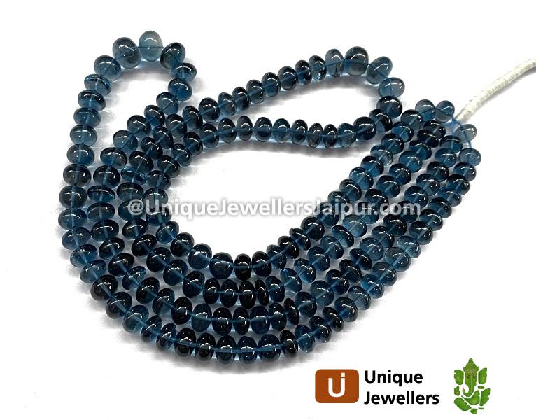 London Blue Topaz Smooth Roundelle Beads