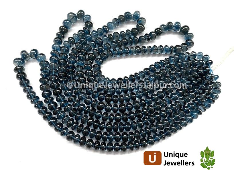 London Blue Topaz Smooth Roundelle Beads