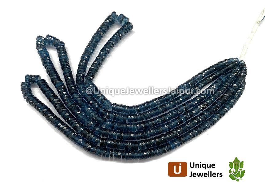 London Blue Topaz Faceted Tyre Beads