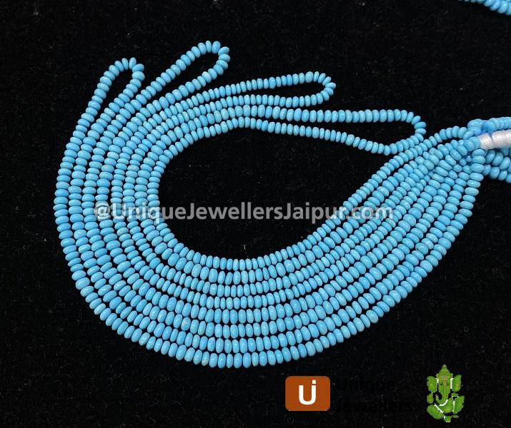 Natural Arizona Turquoise Smooth Roundelle Beads