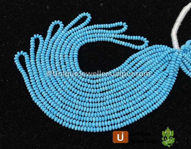 Natural Arizona Turquoise Smooth Roundelle Beads