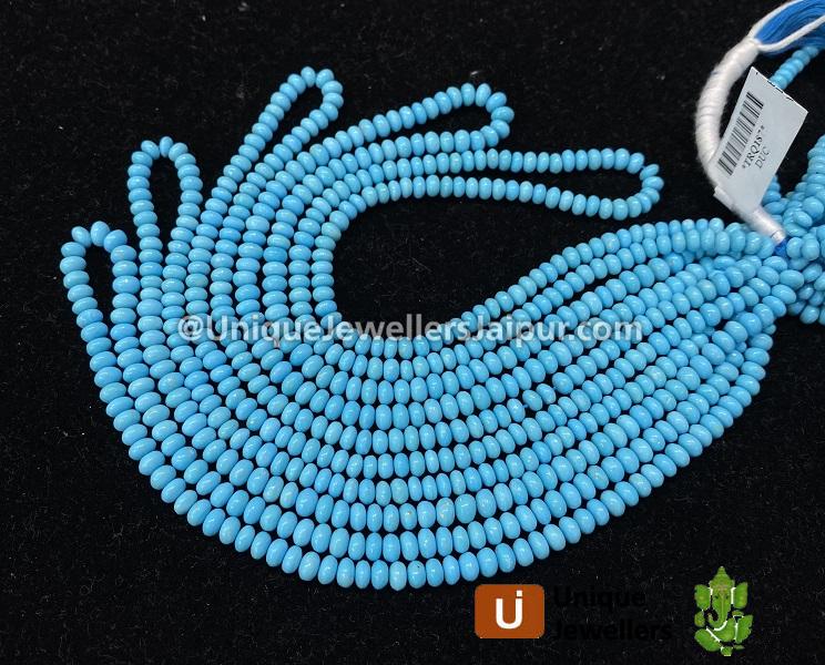 Natural Arizona Turquoise Smooth Roundelle Beads