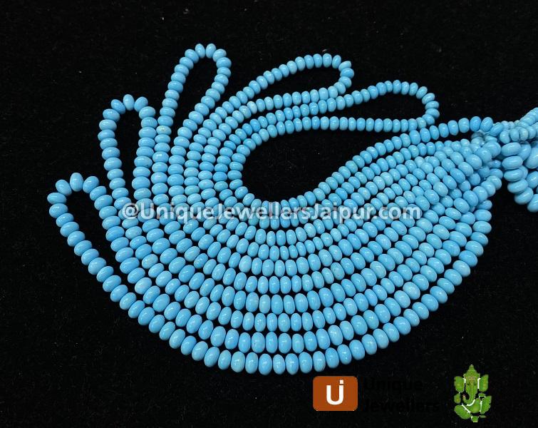 Natural Arizona Turquoise Far Smooth Roundelle Beads