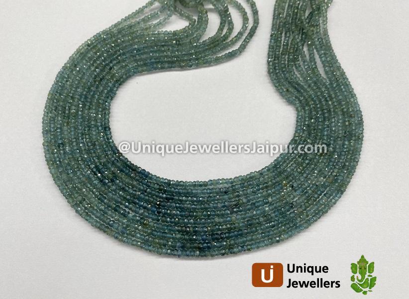 Blue Tourmaline Shaded Faceted Roundelle Beads