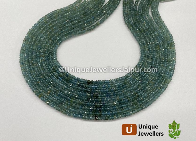 Blue Tourmaline Shaded Faceted Roundelle Beads