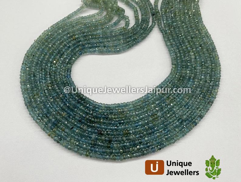 Blue Tourmaline Shaded Faceted Roundelle Beads