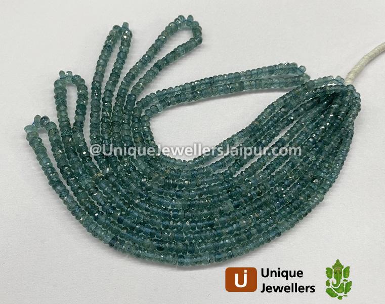 Blue Tourmaline Far Faceted Roundelle Beads