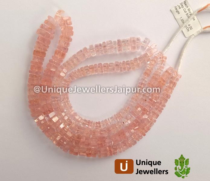 Peach Morganite Step Cut Bolt Beads