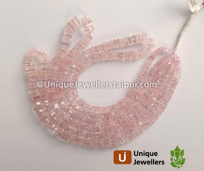 Pink Morganite Step Cut Bolt Beads