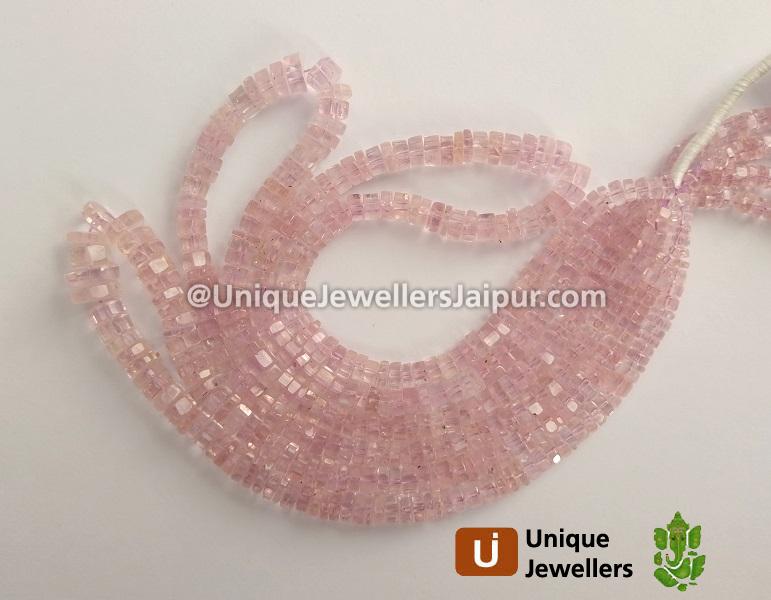 Pink Morganite Step Cut Bolt Beads