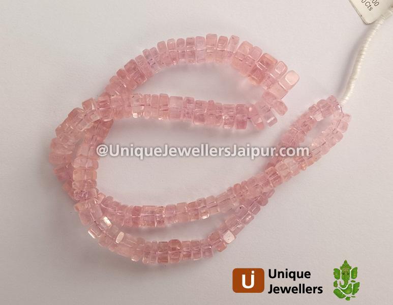 Pink Morganite Step Cut Bolt Beads
