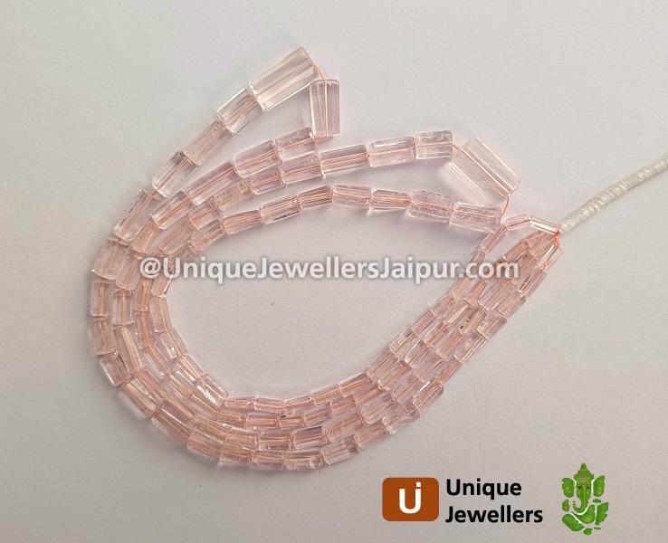 Peach Morganite Step Cut Pipe Beads