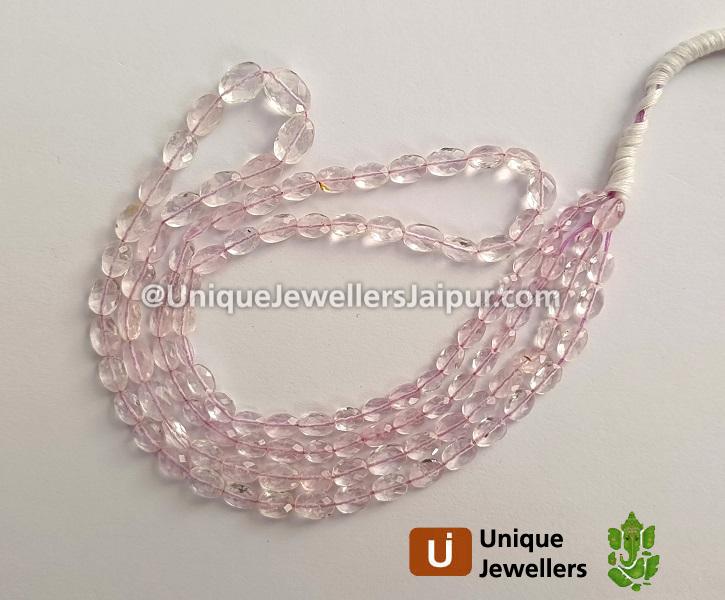 Pink Morganite Faceted Oval Beads