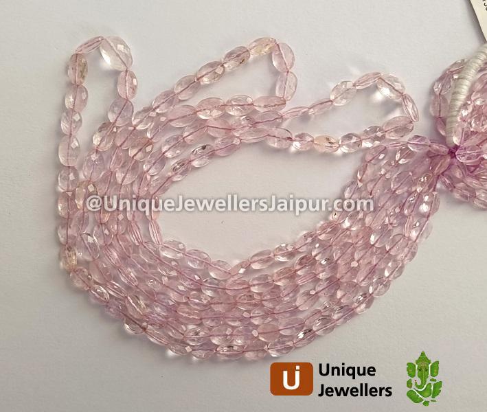 Pink Morganite Faceted Oval Beads