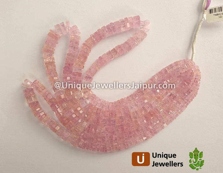 Pink Morganite Step Cut Bolt Beads
