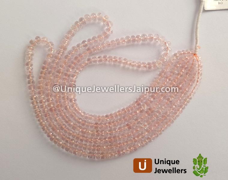 Peach Morganite Faceted Roundelle Beads