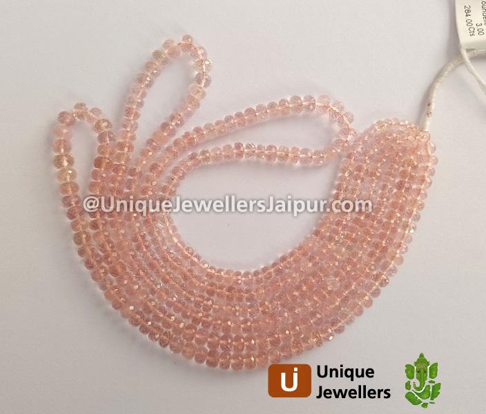 Peach Morganite Faceted Roundelle Beads