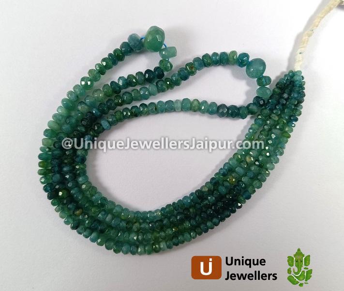 Grandidierite Faceted Roundelle Beads