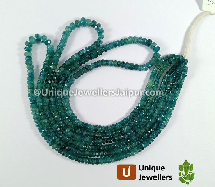 Grandidierite Faceted Roundelle Beads