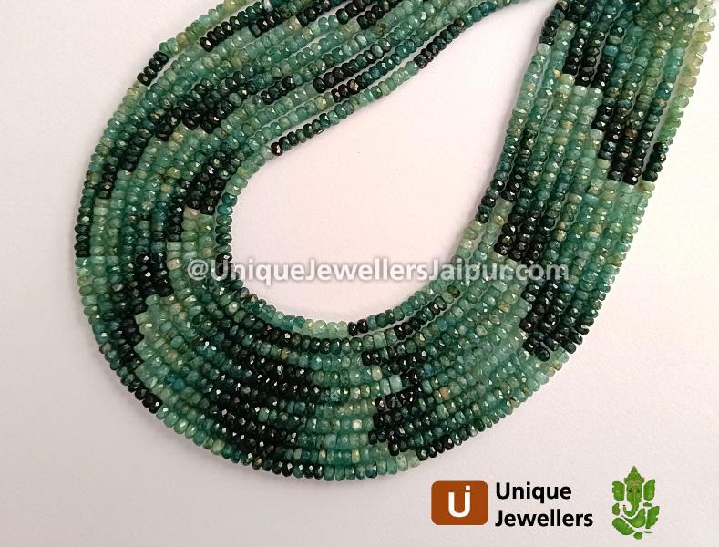 Grandidierite Shaded Faceted Roundelle Beads