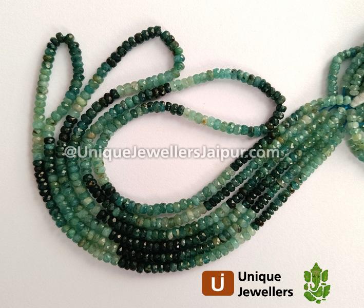 Grandidierite Shaded Faceted Roundelle Beads