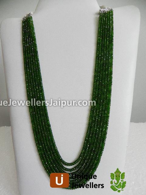 Chrome Diopside Faceted Roundelle Beads