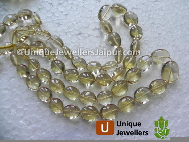 Champagne Quartz Plain Oval Nugget Beads