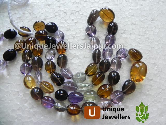 Multi Stone Plain Oval Nugget Beads