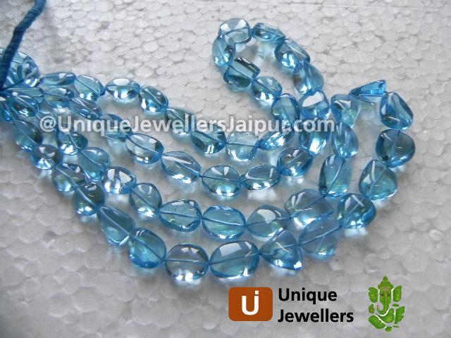 Sky Blue Topaz Plain Nugget Beads