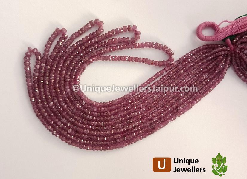 Natural Ruby Faceted Roundelle Beads