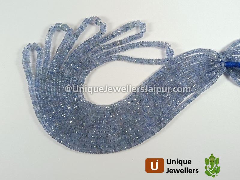 Natural Blue Sapphire Faceted Tyre Beads