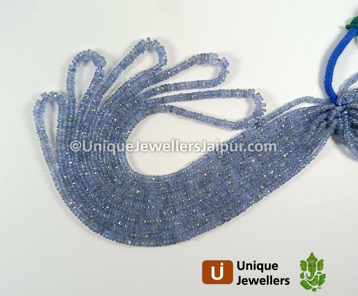 Natural Blue Sapphire Faceted Tyre Beads