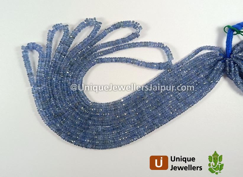 Natural Blue Sapphire Faceted Tyre Beads